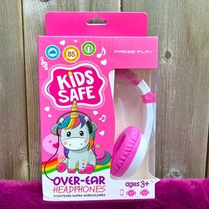 Kids Over-Ear Pink and White Headphones